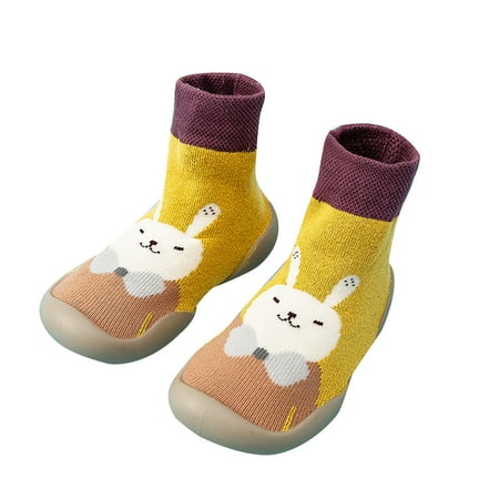 

Liveday New Autumn and Winter Cartoon Socks Shoes Toddler Shoes Boys Girls First Walk Shoes Thicken Anti Slip New