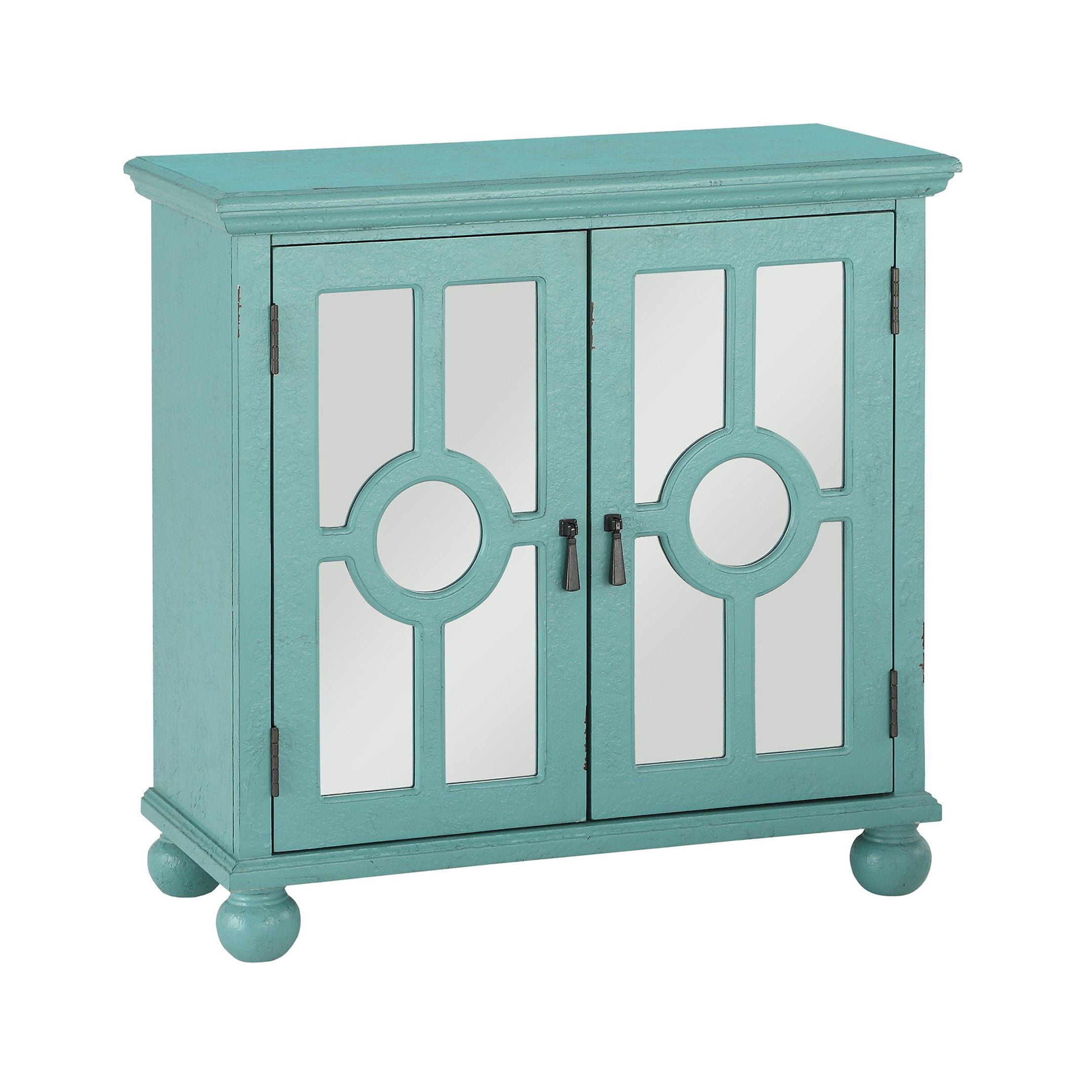 OakvillePark Newhalem Wood Storage Accent Cabinet, Aqua