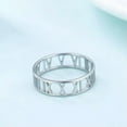thumbnail image 6 of Roman Numerals Hollow Out Stainless Steel Statement Band Ring Fashion Jewelry, 6 of 9