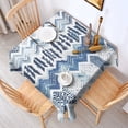 thumbnail image 2 of Blue Chevron Geometric Boho Pattern Square Tablecloth,Waterproof Square Table Cover,Wipeable Spillproof Washable Table Cover for Home Kitchen Party Decor 42"X42"(107x107cm), 2 of 6