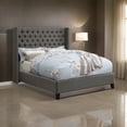 thumbnail image 6 of Benjara Diya King Size Platform Bed, Button Tufted Upholstery, Nailhead Trim, Gray, 6 of 6