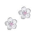 thumbnail image 2 of Aretes de cereza de plata Hermosos aretes de plata (diamante rosa) -ayane, 2 of 3