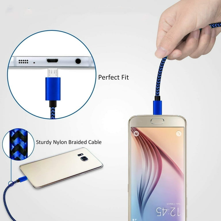 NINGKPOW Micro USB Kabel, [2Stück 2M] Nylon Ladekabel High Speed Android Handy  Ladekabel für Samsung Galaxy