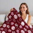 thumbnail image 4 of Pink Pumpkins Fall Fleece Throw Blanket for Couch, Autumn Thanksgiving Botanical Blush Pink Microfiber Flannel Blanket, Lightweight Soft Throw Blankets for Women, Girls, Adults, 50"x80", 4 of 8