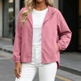thumbnail image 7 of yillto Women's Raincoat Lightweight Jacket Hooded Windbreaker with Pockets Outwear Casual Windproof Coat, 7 of 7
