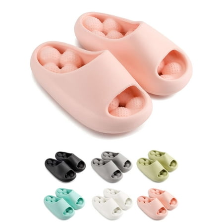 

Luxtrada Pillow Slippers Shower Sandals Unisex EVA Bathroom Slipper Non Slip Soft Thick Home Slippers (Pink 8-9 Women/6-7 Men)