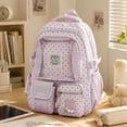 thumbnail image 6 of Teen Girls Backpack For School Pastel Striped Aesthetic 90s Style Lightweight Casual Bookbag Daily Shoulder Purse, 6 of 6