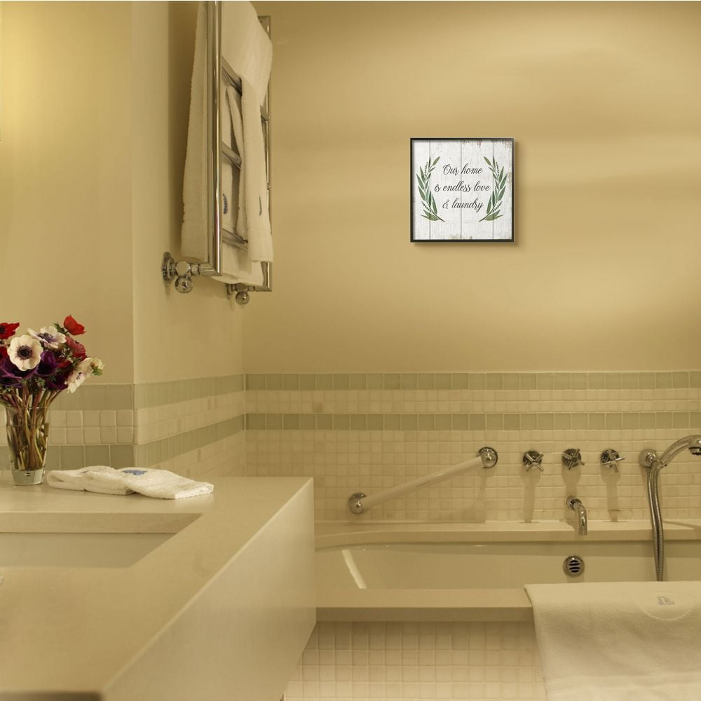 Stupell Industries Our Home Is Endless Love and Laundry Phrase Designed by Daphne Polselli