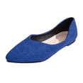 thumbnail image 5 of Womens Ballet Flat Shoes Pointed Toe Slip on Casual Dressy Shoes Solid Color Suede Comfy Arch Support Orthopedic Walking Shoes Blue Size 6.5, 5 of 6