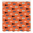 thumbnail image 3 of Ambesonne Orange Shower Curtain, Colorful Fish Shoal, 69"Wx84"L, Persian Blue Salmon Teal, 3 of 5