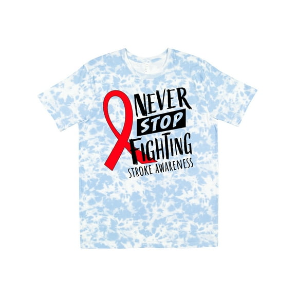Inktastic Never Stop Fighting Stroke Awareness Red Ribbon T-Shirt
