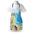 thumbnail image 3 of Beach Apron Tropical Summer Holiday Destinations Cartoon Style Town Illustration Ships Balloon, Unisex Kitchen Bib Apron with Adjustable Neck for Cooking Baking Gardening, Multicolor, by Ambesonne, 3 of 3