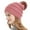 Pink, variant on UTSJKR Chunky Baggy Warm Hat for Women, Cable Knit Slouchy Beanie Cap Winter Soft Comfy Ski Snow Hats with Faux Fur Pompom Wine