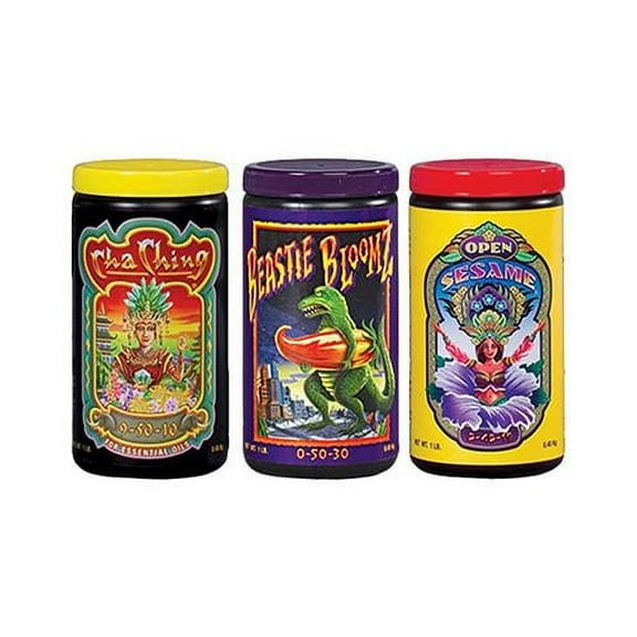 FoxFarm FX14045 Open Sesame, Beastie Bloomz & Cha Ching Soluble Granular Fertilizer Tri-Pack, 3/1-Pound Canisters
