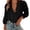 Black, variant on Women's Ruffle Trim V-Neck Blouse, Solid Color Long Sleeve Casual Polyester Top for Summer Vacation & Daily Wear, 1PC, S-XXL