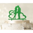 thumbnail image 1 of Wedding Couple Cake Topper With Heart Personalized Cake Topper Color Option Available 6-7 Inches Wide, 1 of 1