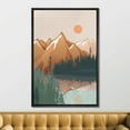 thumbnail image 3 of IDEA4WALL Framed Canvas Print Wall Art Pine Tree Forest Mountain Lake Reflection Nature Art Wilderness Illustrations Decorative Bohemian Multicolor Mid-Century Modern Print - 24"x36" Black, 3 of 5