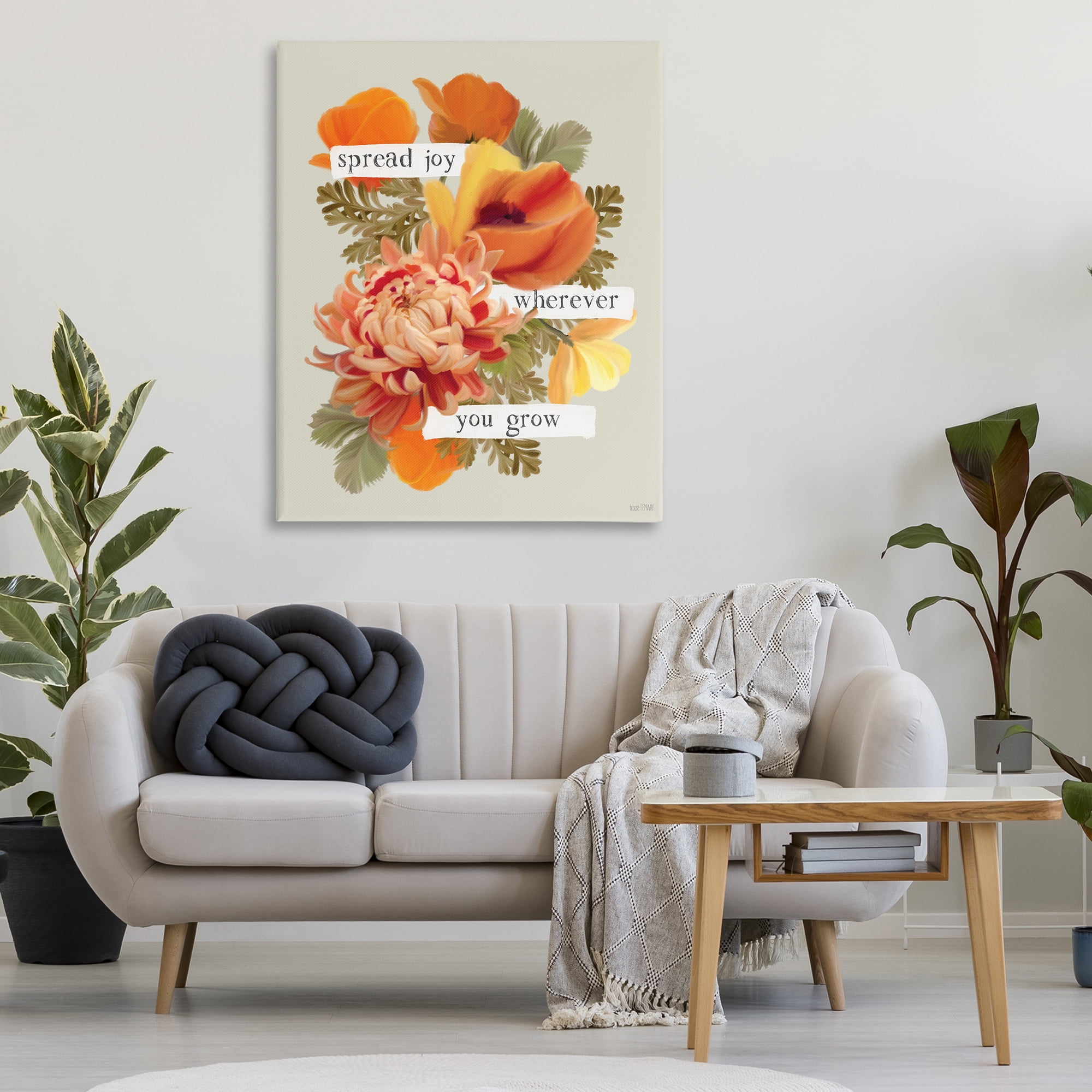 Stupell Industries Spread Joy Flowers Botanical & Floral Painting Gallery Wrapped Canvas Art Print Wall Art, 36 x 48
