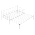 thumbnail image 5 of Twin Size Metal Daybed with Twin Size Adjustable Trundle, Portable Folding Trundle Heavy-Duty Steel Daybed with Pop Up Trundle Bed, No Box Spring Needed(White), 5 of 8
