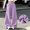 thumbnail image 2 of VV AVEORS Barrel Sweatpants Women Wide Leg Fleece Pants Baggy Sweat Pants High Waist Lounge Pants Active Joggers Workout Gym Light Purple 2XL, 2 of 9