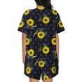 thumbnail image 3 of Bingfone Sunflowers Print Pajamas Sets for Women Soft Short-Sleeved Pjs with Lounge Shorts Two Piece Sleepwear, 3 of 8