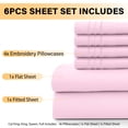 thumbnail image 4 of Lux Decor Collection California King 6 Piece Sheets Set - Microfiber 16 Inch Deep Pocket Bed Sheets - Pink, 4 of 11