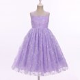 thumbnail image 7 of IBTOM CASTLE Flower Girls Dress for Wedding Round Neck Sleeveless Floral Embroidered Ruffle Tulle Dress Birthday Party Princess Pageant Gown with Bowknot 13-14 Years Purple, 7 of 7