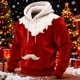thumbnail image 1 of Ceisia Cozy Fleece-Lined Mens Loose Fit Santa Style Color Block Hooded Sweatshirt Gifts, 1 of 5
