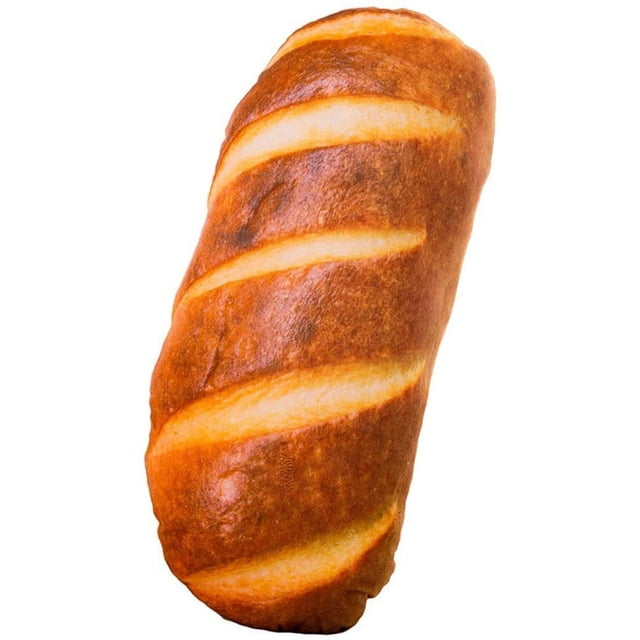 Dsseng 3D Simulation Bread Shape Pillow Soft Butter Bread Food Plush Cushion Stuffed Toy for Home Decor 23.6”