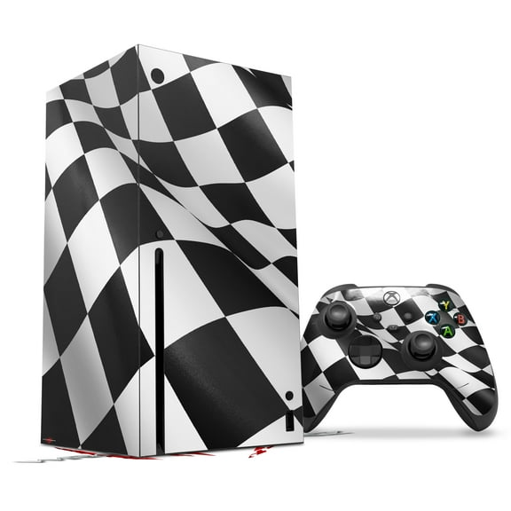 WraptorSkinz Skin Wrap compatible with the 2020 XBOX Series X Console and Controller Checkered Racing Flag (XBOX NOT INCLUDED)