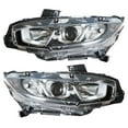 thumbnail image 3 of LABLT Halogen Headlight for 2016-2018 Honda Civic Driver&Passenger Side Chrome Housing, 3 of 6