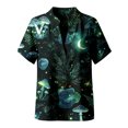 thumbnail image 4 of Bovemsi Business Casual Tops for Women Stand‑Collar V‑Neck Short‑Sleeve Loose‑Fit Printed Blouse Fashion Outfits Clothes XXL, 4 of 4