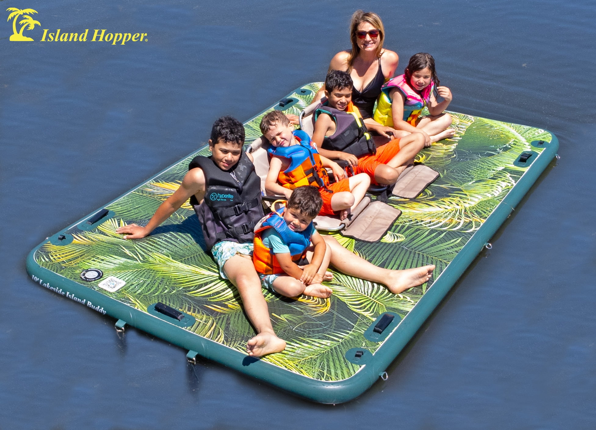 Island Hopper Lakeside Tropical Graphics Series 10ft Inflatable Floating Dock