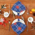 thumbnail image 2 of Iauyy Satin Napkins Set of 1- Blue Red Tartan Plaid DIY Printing Decoration Cloth Napkin- Easy Care for Home/Party, 2 of 8
