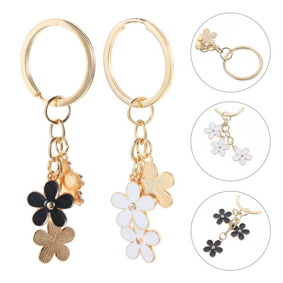 Masteelf 2 Pcs Floral Keychain Flower Keychain Key Holder Miss 7.50X1.60X0.20CM