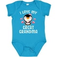 thumbnail image 3 of Inktastic I Love My Great Grandma with Cute Penguin and Hearts Girls Baby Bodysuit, 3 of 5