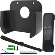 Wall Mount Bracket Holder with Remote Cover Compatible for Apple TV4 4K - Pinowu TV Mount and Siri Remote Protective