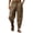 Coffee, variant on Mens Harem Pants, Striped Textured Baggy Trousers Drop Crotch Loose Fit Summer Beach Yoga Bottoms Pink 2XL