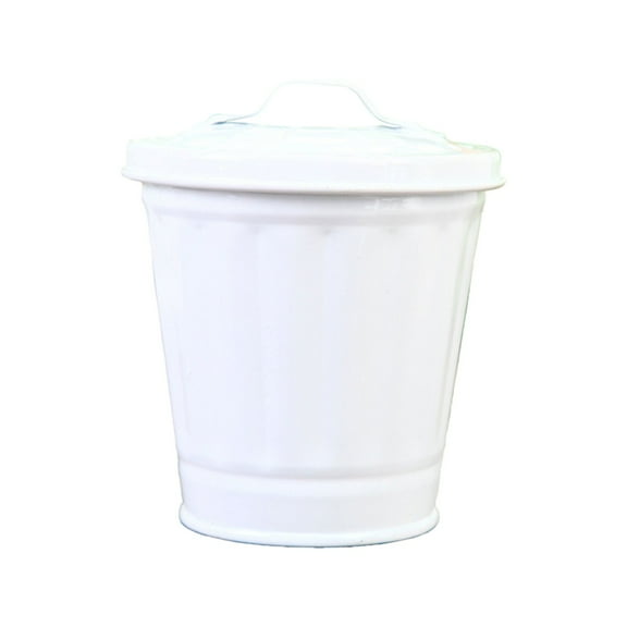 Tyeign Modern Black Metal Trash Can with Lid, 4 in Tabletop Waste Bin for Office Desk, Sleek Storage Or Planter Alternative, 1X Mini Trash Can, 1X Mini Trash Can