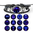 thumbnail image 2 of PAURO Women Vintage Zodiac Constellation Bracelets Zodiac Guardian Bracelet Black Leather Bracelet Adjustable Handmade Woven Bracelet Birthday Gift Aries, 2 of 3