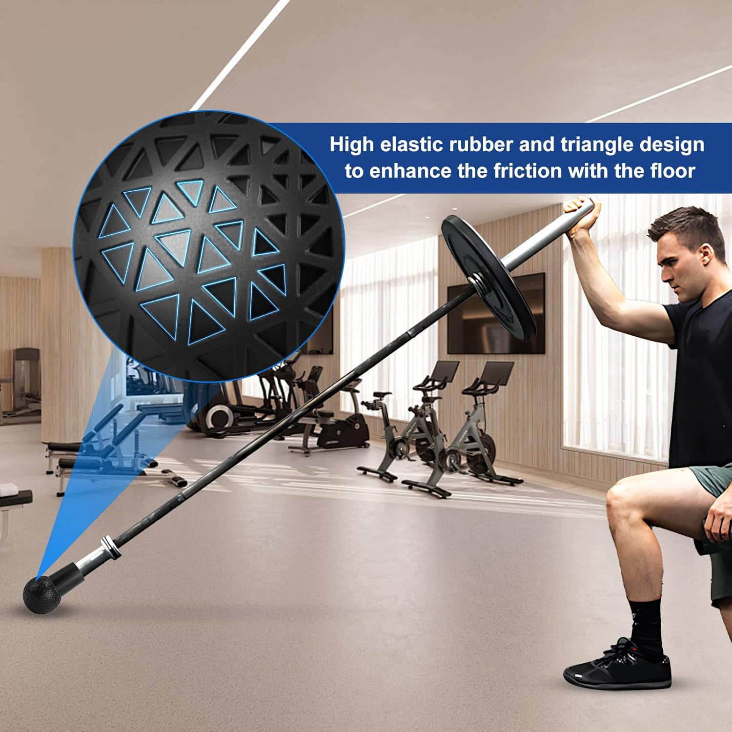 RVKXHD Landmine Attachment for Barbell, Rubber Material, Fits 2 inch Bars, T Bar Row Attachment for Pressing, Rowing, Spinning and Home Gym