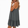 thumbnail image 4 of Women Summer Spaghetti Strap Swing Mini Dress Casual Ruffle Hem Loose Cami Dress, 4 of 6