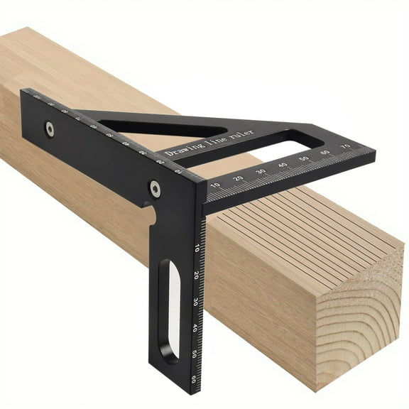1pcs Carpenter Square Woodworking Square Protractor Aluminum Miter Triangle Ruler Multi Angle 45/90 Degree Measuring Ruler