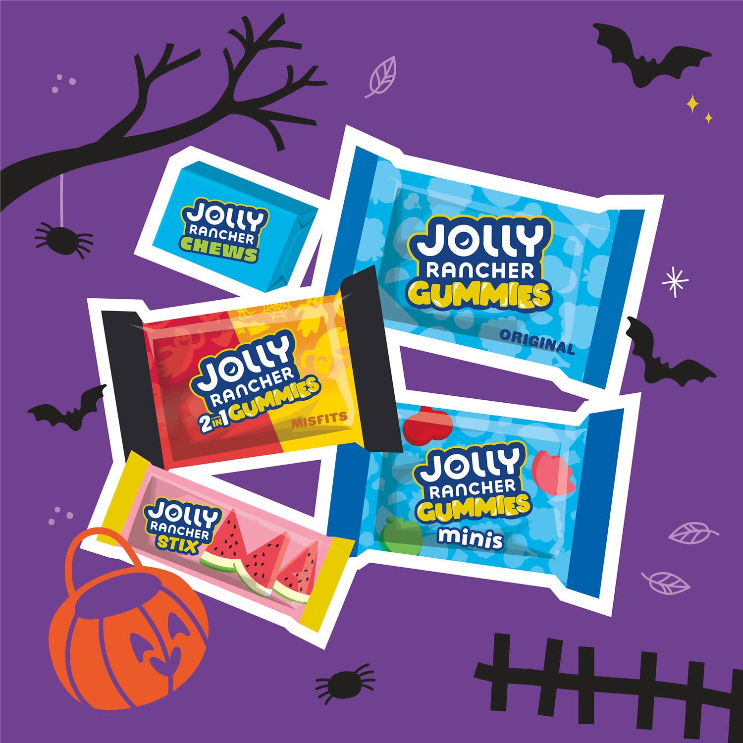 Jolly Rancher Assorted Fruit Flavored Halloween Candy, Bulk Bag 79.07 oz, 275 Pieces
