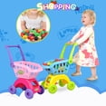 thumbnail image 6 of NimJoy 17Pcs Pink Kids Big Toy Shopping Cart W/Play Foods ABS Toy for Girls 3-6 Years Boys, Pretend Play Shopping Grocery Play Set Gifts to Toddlers, Extra Gift Box, 6 of 8