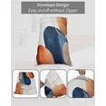 thumbnail image 7 of Navy Blue Burnt Orange Body Pillow Covers, Modern Retro Geometric Boho Soft Bed Throw Pillowcases Breathable Cooling Long Lumbar Body Pillow Sham Cover for Bed Sofa 20''x54'', 7 of 7
