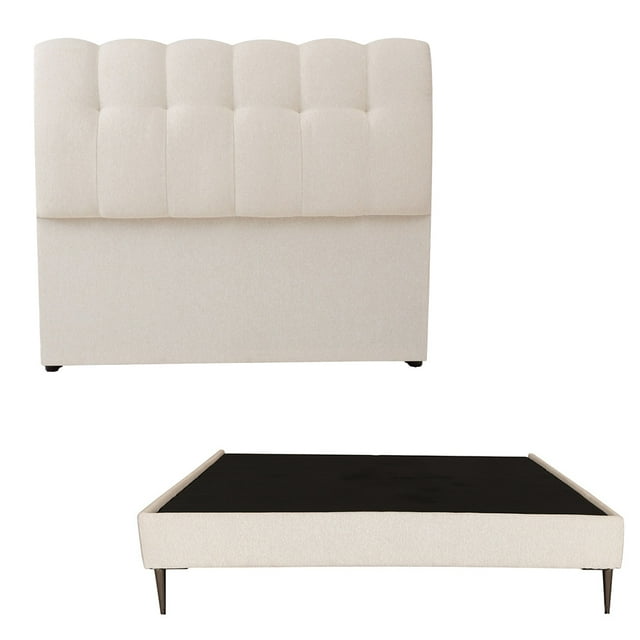 Cabecera Matrimonial Nube + Base Cama Slim Beige