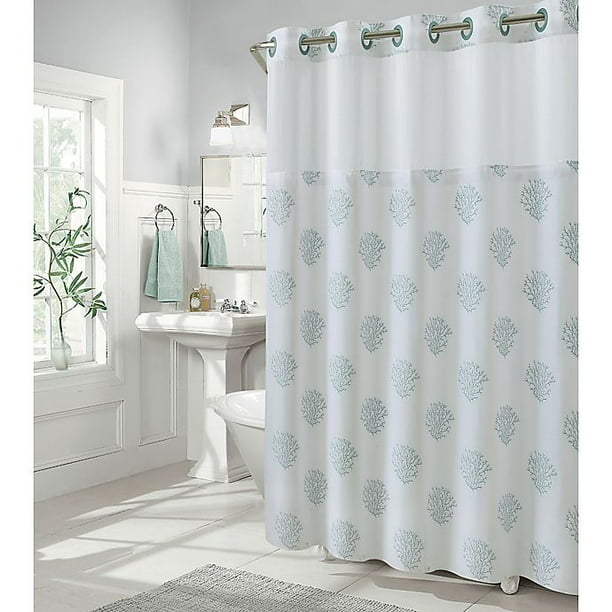 Hookless C Reef 71 Inch X 86, Hookless Shower Curtain With Snap Liner Canada