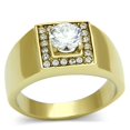 thumbnail image 1 of Alamode TK728-8 Men IP Gold Stainless Steel Ring with AAA Grade CZ in Clear - Size 8, 1 of 1