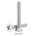 thumbnail image 1 of Qiilu Machine Screw,100Pcs/Bag 9Types M3 Flat Head Stainless Steel SS304 Machine Countersunk Screw Bolt Fastener, Repair Tool Accessory, 1 of 2